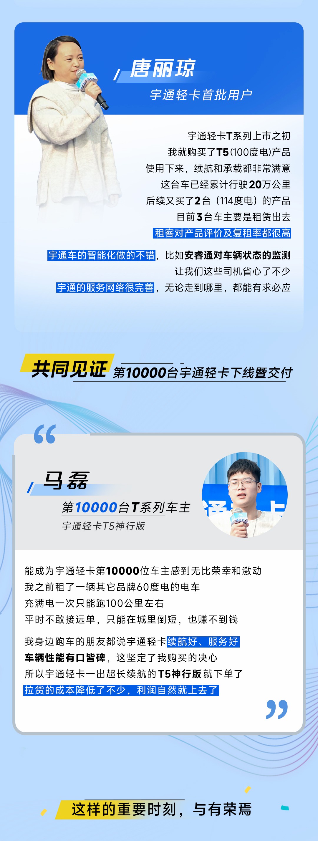从ONE到万，宇通轻卡T系列，完成第10000台下线暨交付！