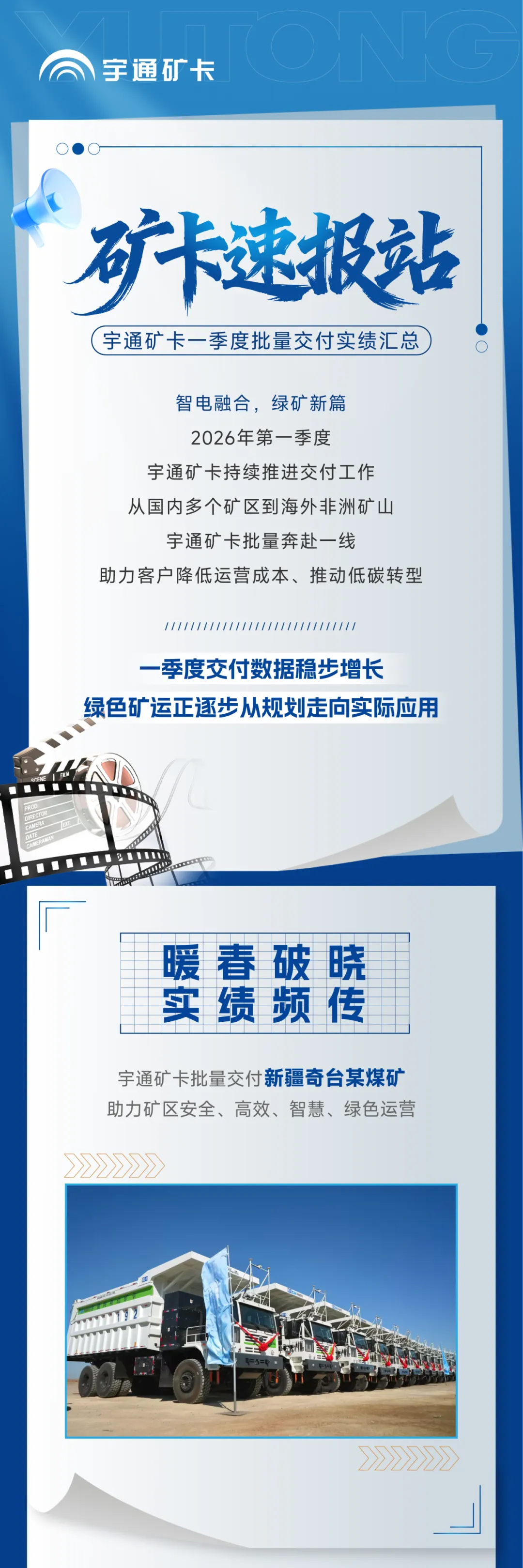 矿卡速报站|宇通矿卡一季度批量交付多个矿区，助推矿山绿色智慧转型！