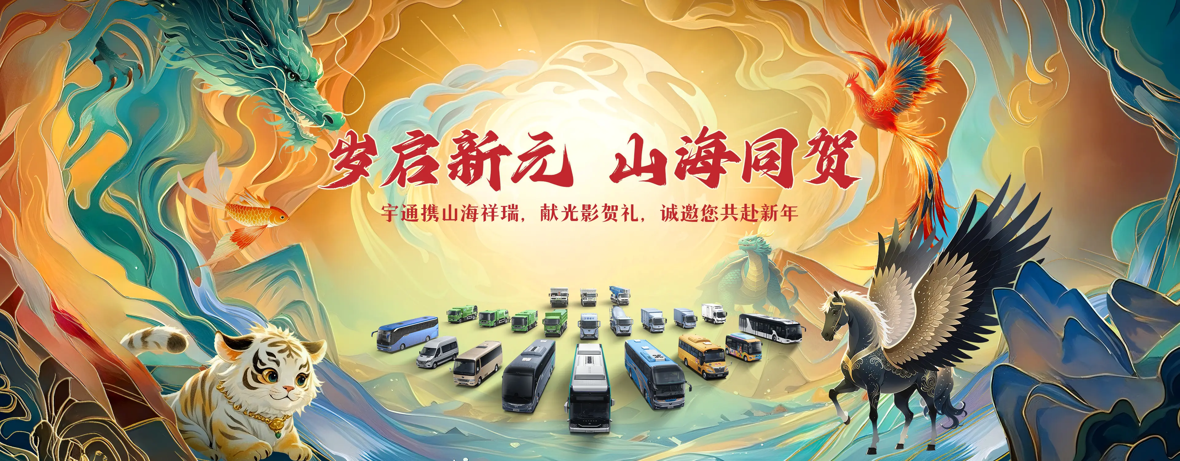 岁启新元 山海同贺——宇通携山海祥瑞，献光影贺礼，诚邀您共赴新年