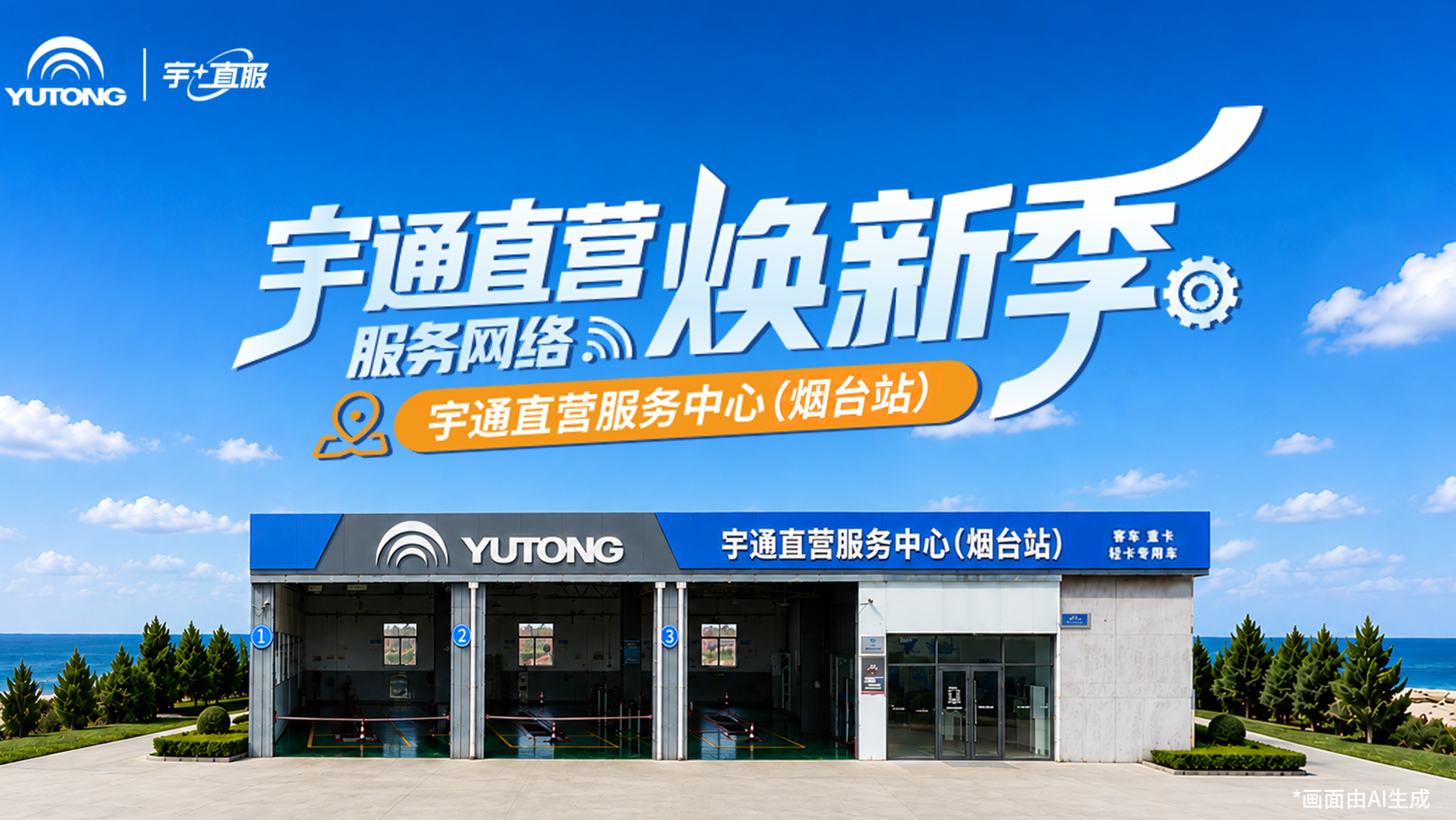 宇通直营服务网络焕新季·烟台站焕新上线！标准化多功能服务场地、原厂专业检测设备，专业技师精准检修，全域覆盖24小时极速响应，服务焕新，守护前行
