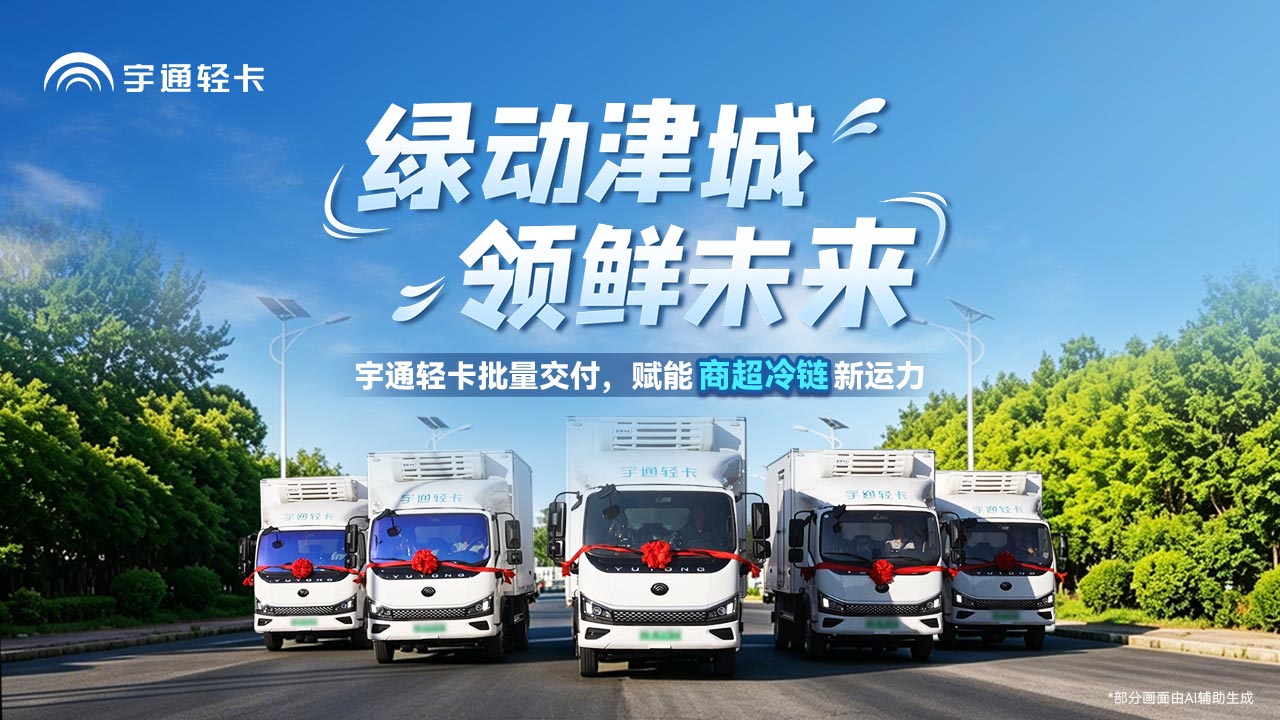 绿动津城，领航未来！宇通轻卡批量交付，以硬核实力为天津冷链客户保驾护航，让每一份新鲜准时送达！