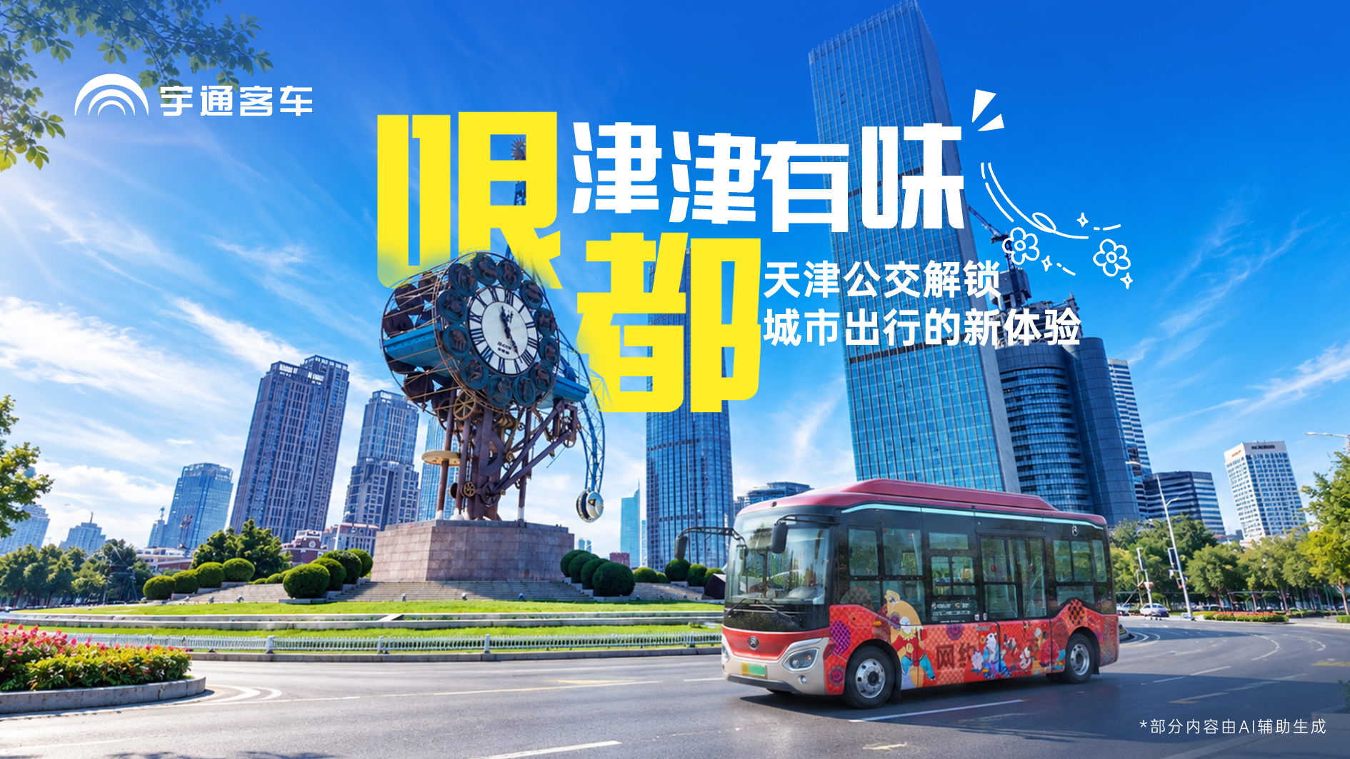 2026 年交付天津的235台宇通新能源公交，个个都有了“新身份”——变身网约公交随叫随到、承载文旅专线逛吃逛喝，搭载智能系统守护一路稳当。天津公交，让出行变得“津津有味”！