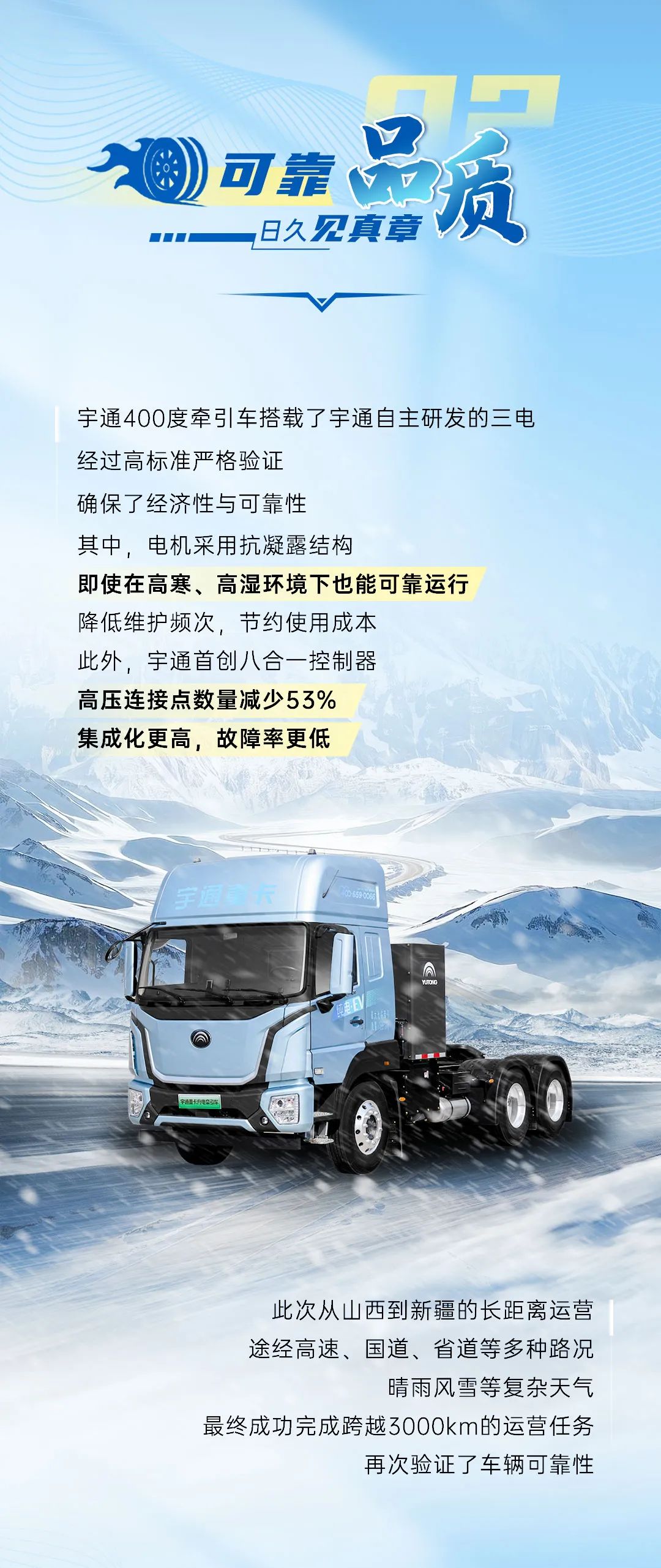 跑赢每一度 | 开拓3000km运距路线，宇通400度牵引车凭什么?