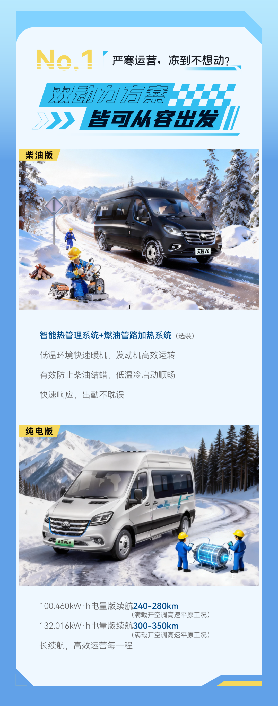 燃油/纯电双倍底气，宇通天骏实力护航冬季运营