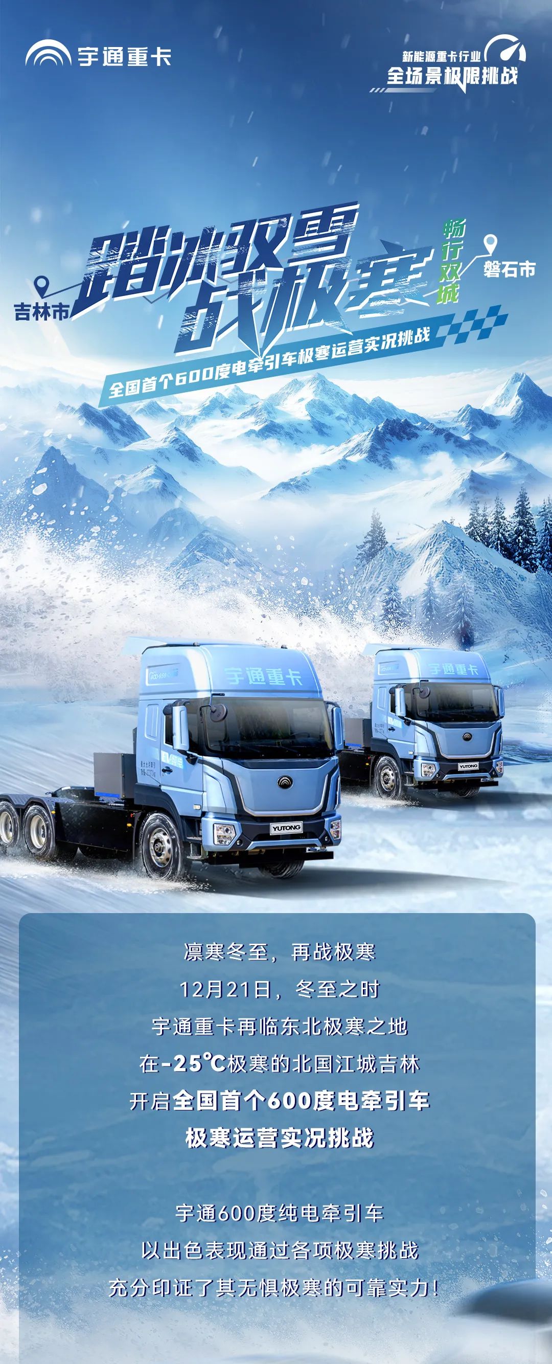 一电到底，畅行双城！宇通重卡2024极寒挑战圆满收官