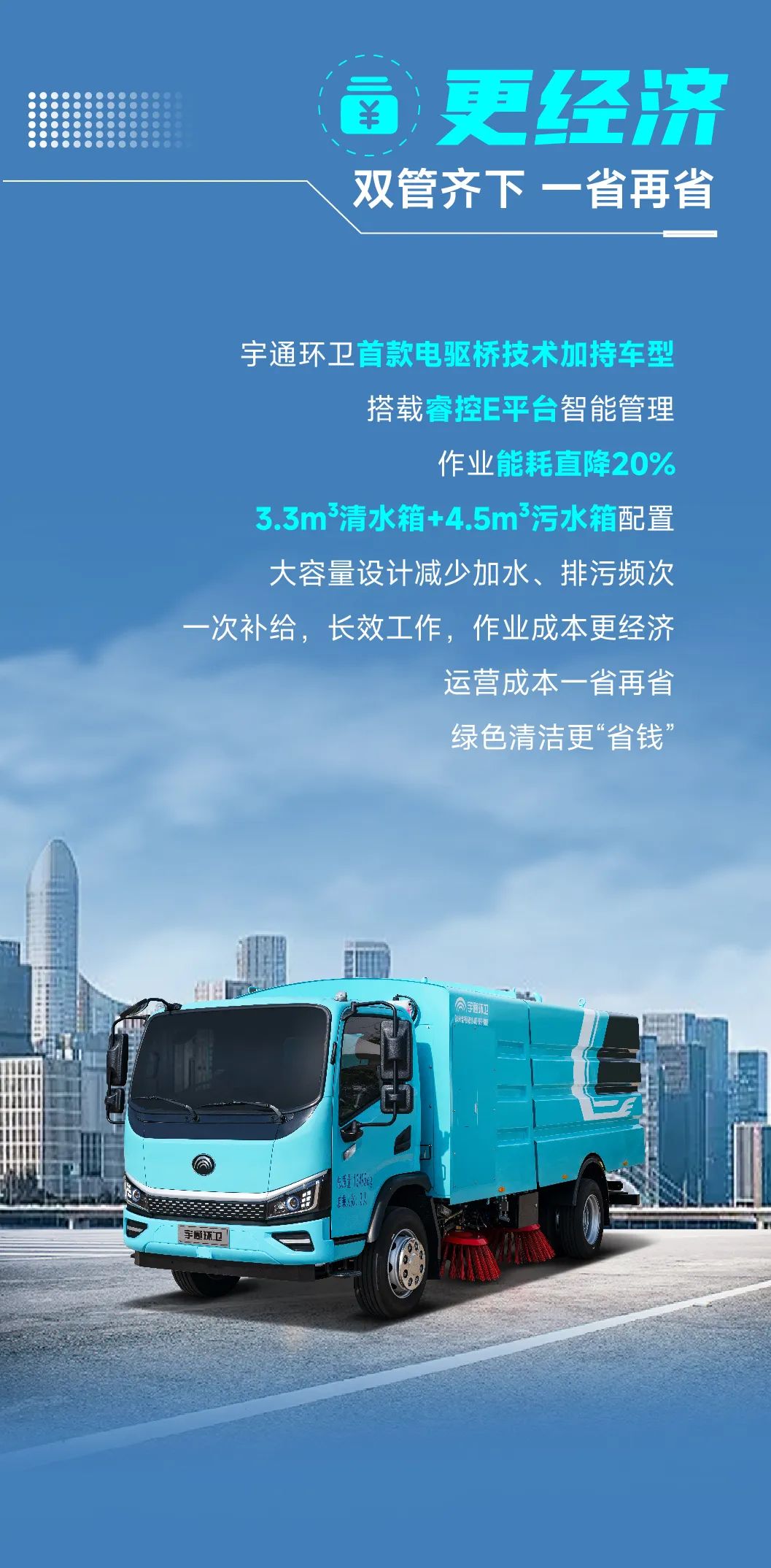 宇通环卫——更干净能耗却更低！提质增效被这辆环卫车玩明白了！